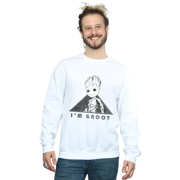 Marvel Mens Guardians Of The Galaxy Vol. 2 Groot Mono Triangle Sweatshirt