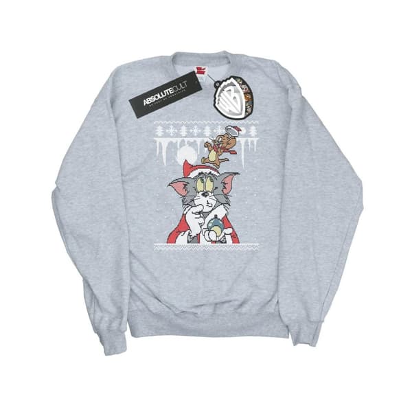 Tom And Jerry Mens Christmas Fair Isle Sweatshirt