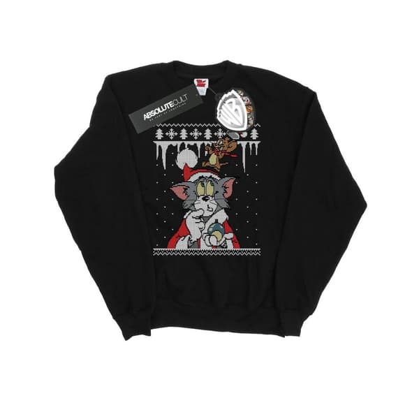 Tom And Jerry Mens Christmas Fair Isle Sweatshirt