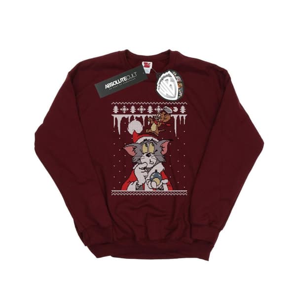 Tom And Jerry Mens Christmas Fair Isle Sweatshirt