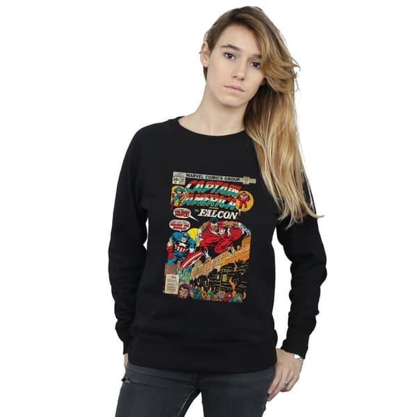 Marvel Sweatshirt med serieomslag för Captain America och Falcon - dam/dam