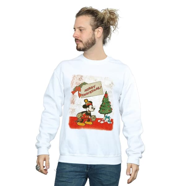 Disney Mens Musse Pigg Vintage Christmas Sweatshirt