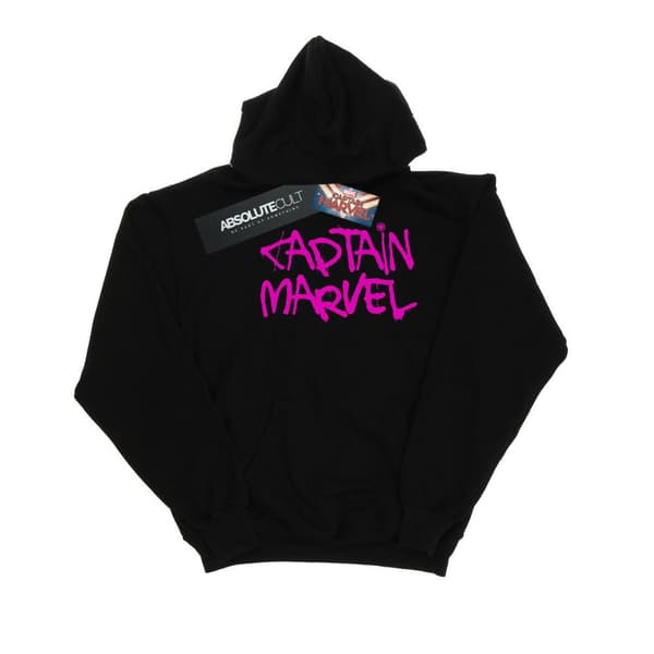 Marvel Kapten Marvel-hoodie med spraytext för herrar