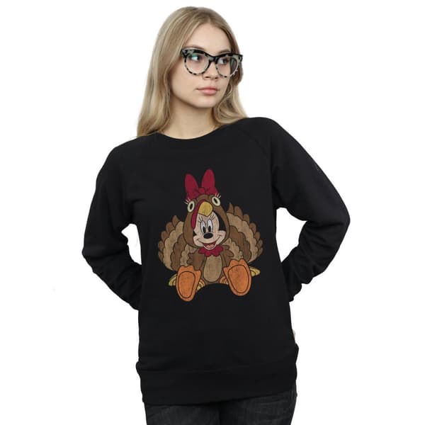 Disney Dam/kvinnor Minnie Mouse Thanksgiving Turkey Kostym Sweatshirt