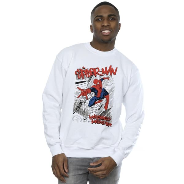 Marvel Mens Spider-Man Sketch City Sweatshirt