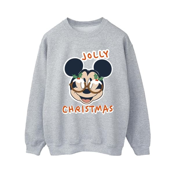 Disney Dam/Tjej Musse Pigg Jolly Christmas Glasögon Sweatshirt
