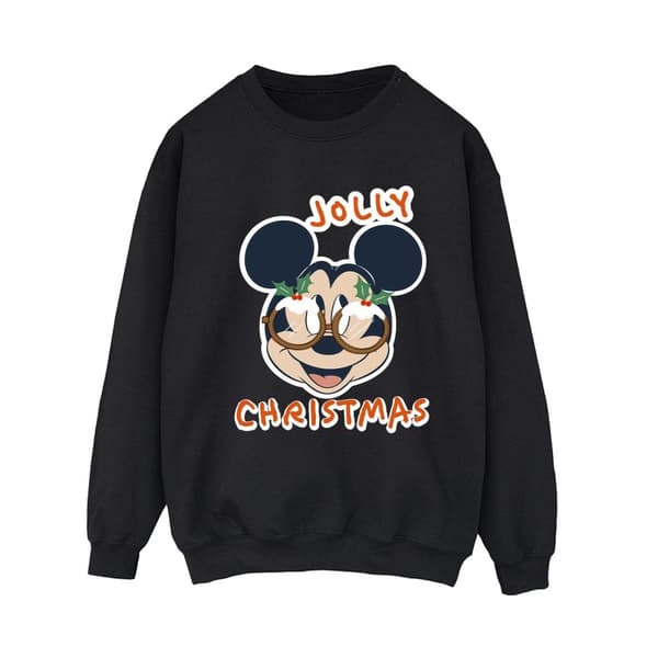 Disney Dam/Tjej Musse Pigg Jolly Christmas Glasögon Sweatshirt