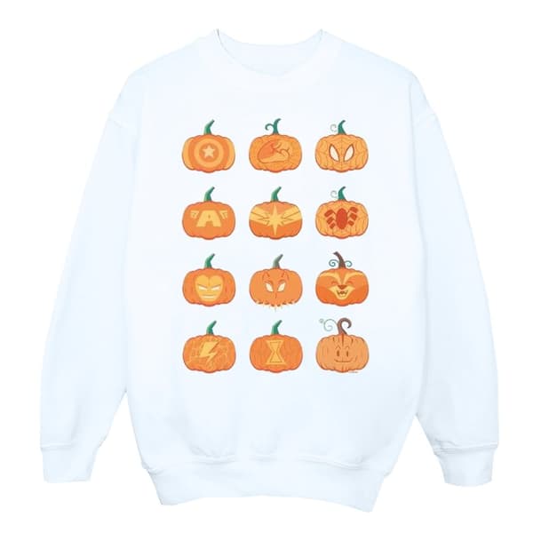 Marvel Mens Avengers Halloween Pumpkin Sweatshirt White M