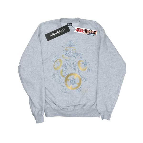 Star Wars Boys The Last Jedi BB-8 Deconstructed Sweatshirt Sports Grey 7-8 Years