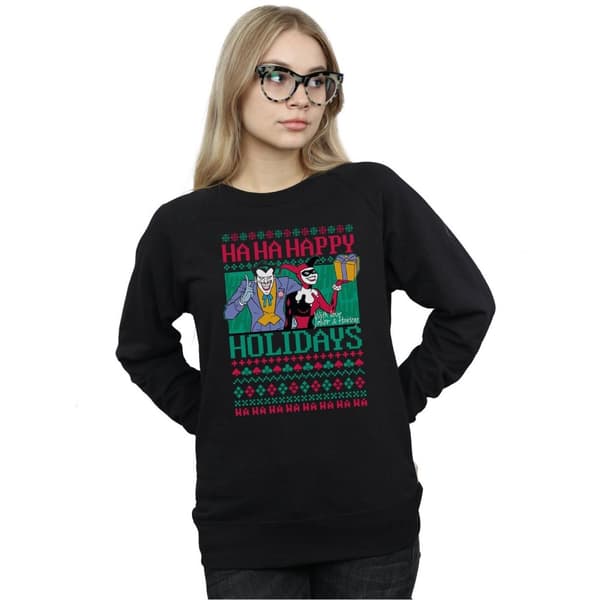 DC Comics Joker And Harley Quinn Ha Ha Happy Holidays - Sweatshirt för damer/kvinnor