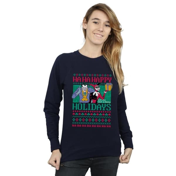 DC Comics Joker And Harley Quinn Ha Ha Happy Holidays - Sweatshirt för damer/kvinnor