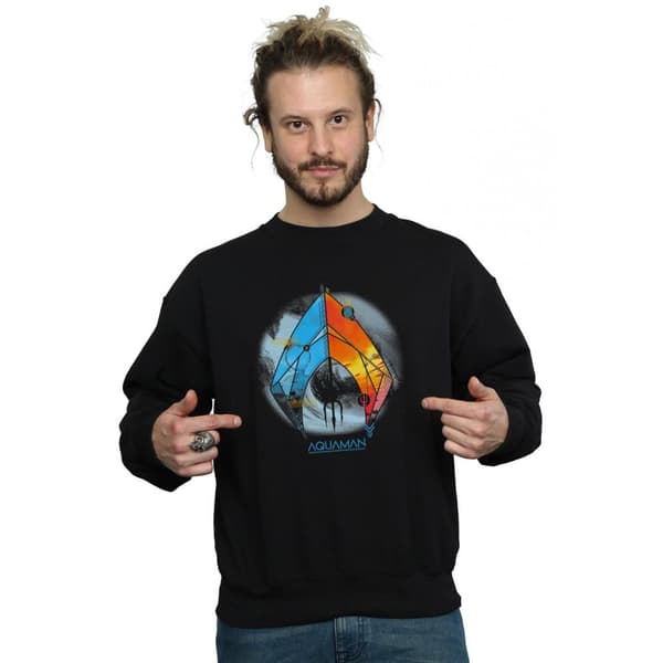 DC Comics Mens Aquaman Tropical Logo Sweatshirt
