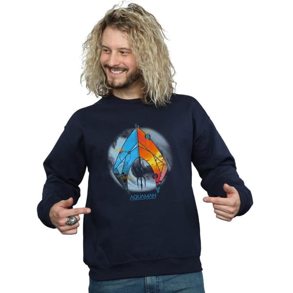 DC Comics Mens Aquaman Tropical Logo Sweatshirt