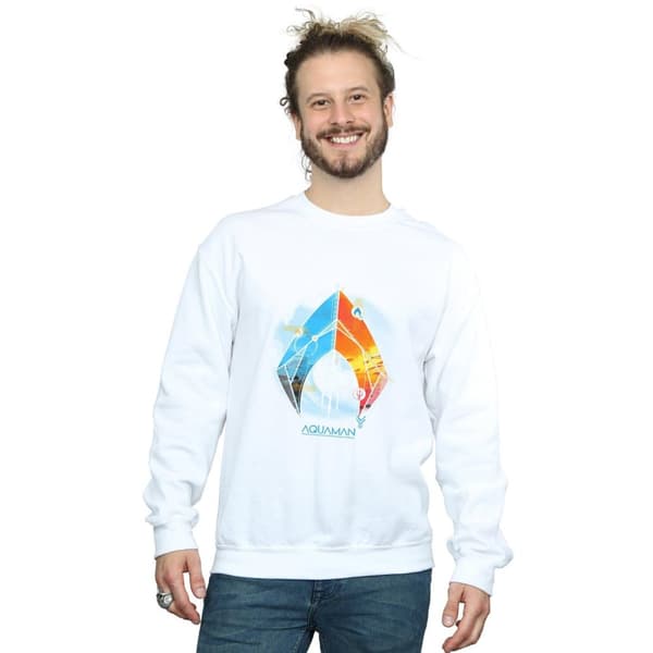 DC Comics Mens Aquaman Tropical Logo Sweatshirt