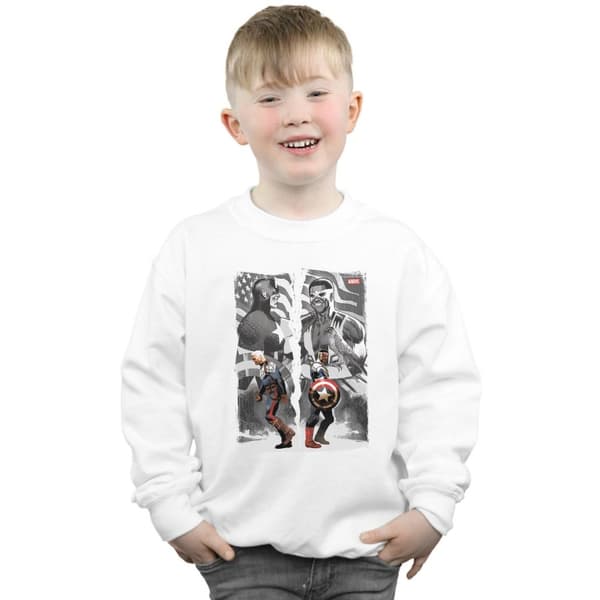 Marvel Boys Falcon And Captain America Split Sweatshirt