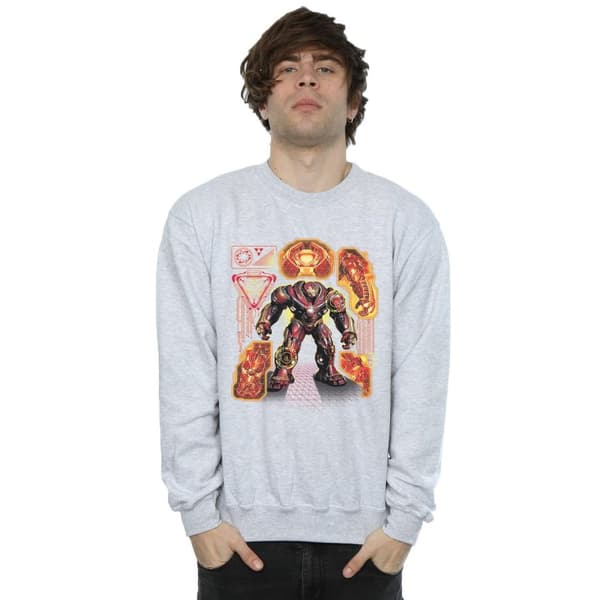 Marvel Mens Avengers Infinity War Hulkbuster Blueprint Sweatshirt