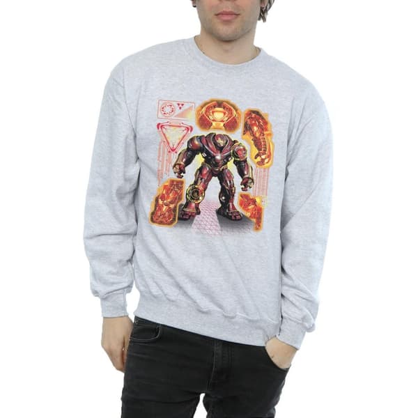 Marvel Mens Avengers Infinity War Hulkbuster Blueprint Sweatshirt
