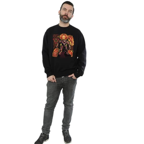 Marvel Mens Avengers Infinity War Hulkbuster Blueprint Sweatshirt