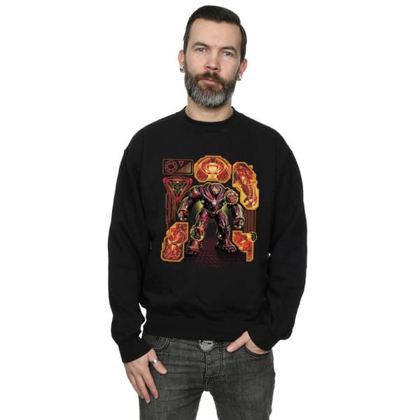 Marvel Mens Avengers Infinity War Hulkbuster Blueprint Sweatshirt