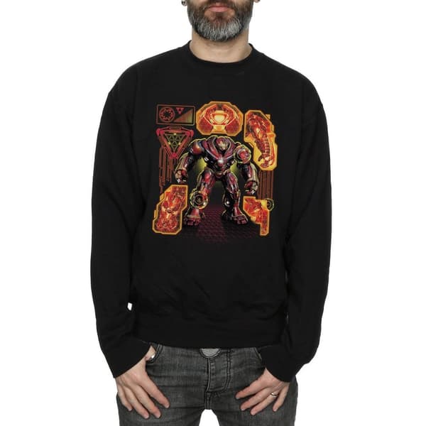 Marvel Mens Avengers Infinity War Hulkbuster Blueprint Sweatshirt