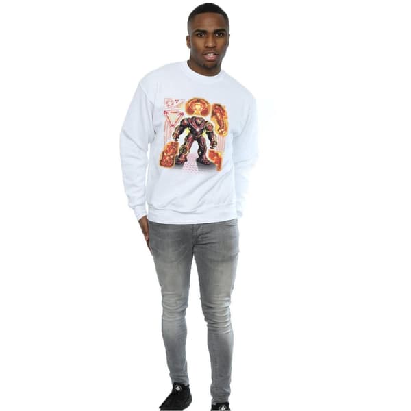 Marvel Mens Avengers Infinity War Hulkbuster Blueprint Sweatshirt