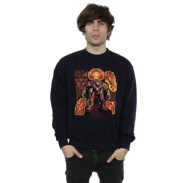 Marvel Mens Avengers Infinity War Hulkbuster Blueprint Sweatshirt