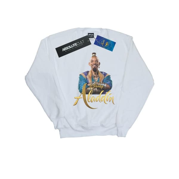 Disney Mens Aladdin Movie Genie Photo Sweatshirt White 5XL