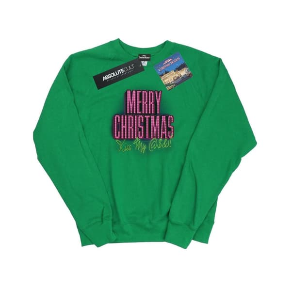 National Lampoon´s Christmas Vacation Womens/Ladies Kiss My Ass Sweatshirt Irish Green L