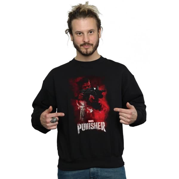 Marvel Mens The Punisher TV Series Red Smoke Sweatshirt