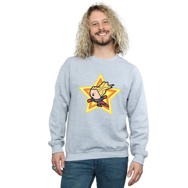 Marvel Mens Kawaii Captain Marvel Sweatshirt