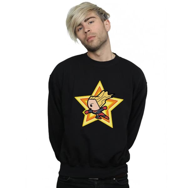 Marvel Mens Kawaii Captain Marvel Sweatshirt