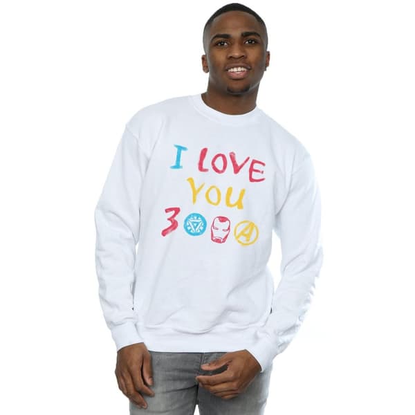 Marvel Mens Avengers Endgame I Love You 3000 Crayons Sweatshirt