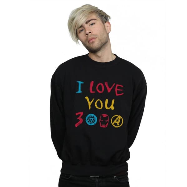 Marvel Mens Avengers Endgame I Love You 3000 Crayons Sweatshirt