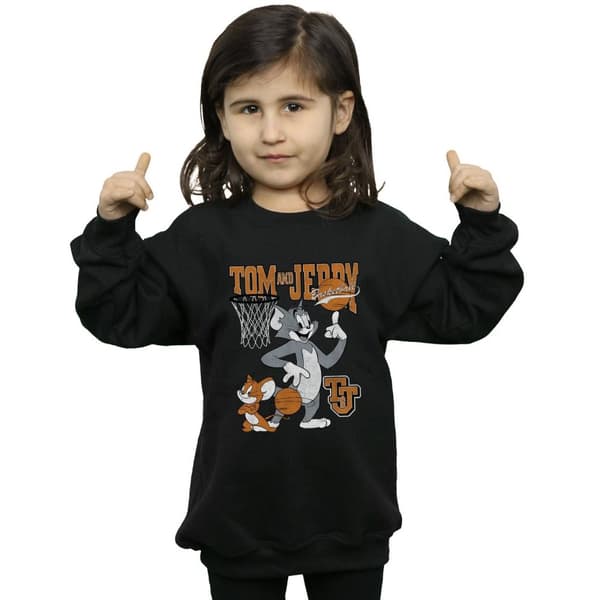 Tom And Jerry Girls Spinning Basketball Sweatshirt