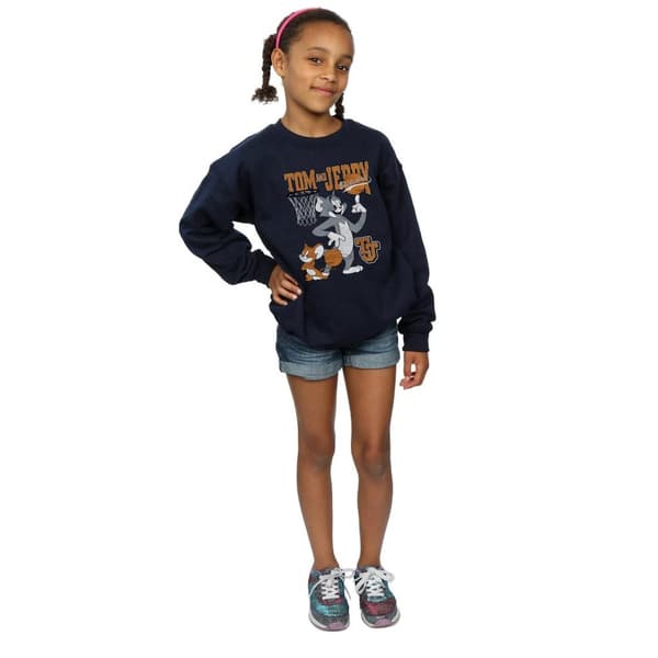 Tom And Jerry Girls Spinning Basketball Sweatshirt