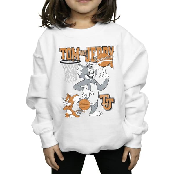 Tom And Jerry Girls Spinning Basketball Sweatshirt