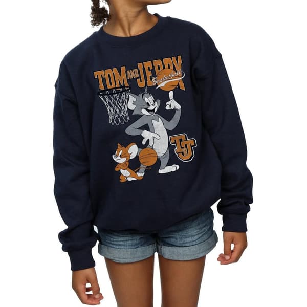 Tom And Jerry Girls Spinning Basketball Sweatshirt