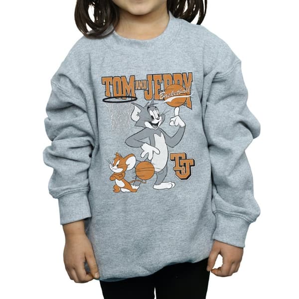 Tom And Jerry Girls Spinning Basketball Sweatshirt