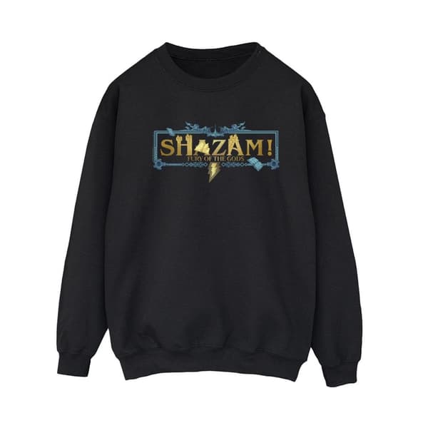 DC Comics Dam/Tjej Shazam Fury Of The Gods Sweatshirt med gyllene logotyp