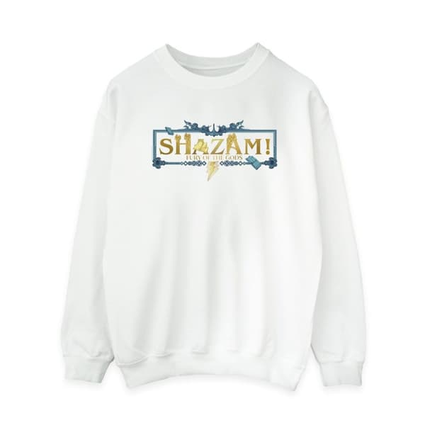 DC Comics Dam/Tjej Shazam Fury Of The Gods Sweatshirt med gyllene logotyp