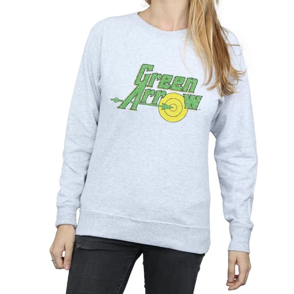 DC Comics Dam/Tjej - Green Arrow Crackle - Sweatshirt med logotyp