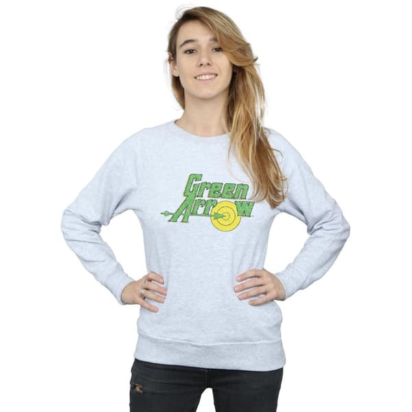 DC Comics Dam/Tjej - Green Arrow Crackle - Sweatshirt med logotyp