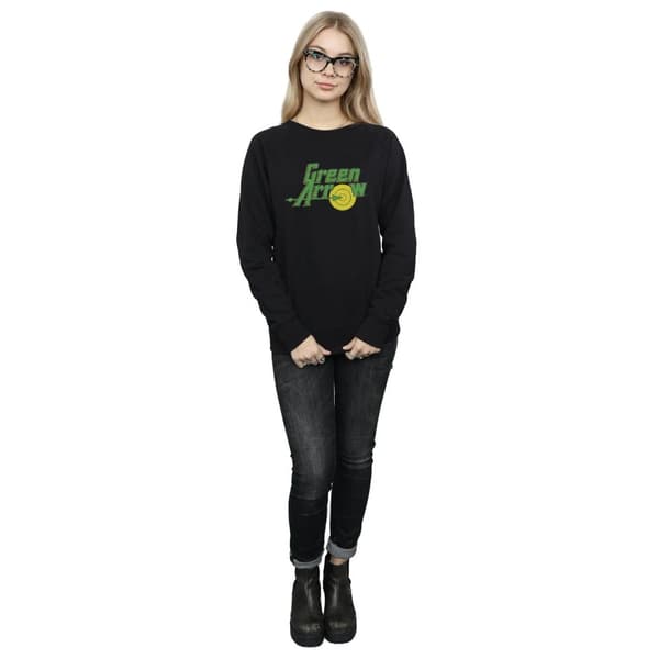 DC Comics Dam/Tjej - Green Arrow Crackle - Sweatshirt med logotyp