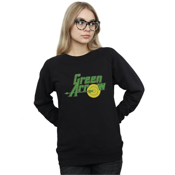 DC Comics Dam/Tjej - Green Arrow Crackle - Sweatshirt med logotyp