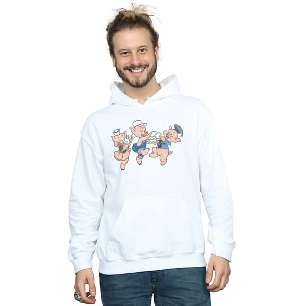 Disney Mens Three Little Pigs Having Fun Hoodie