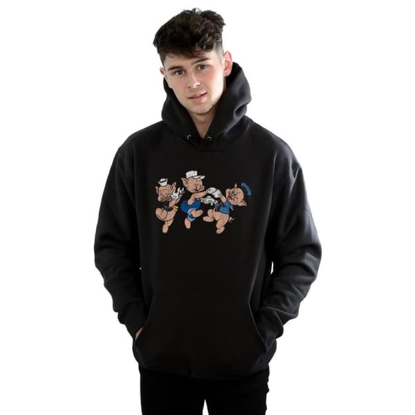 Disney Mens Three Little Pigs Having Fun Hoodie