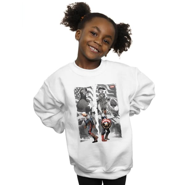 Marvel Girls Falcon And Captain America Split Sweatshirt