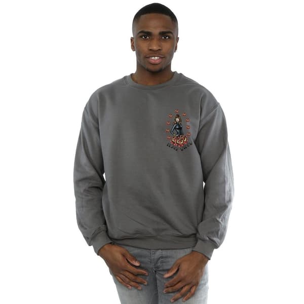 Marvel Mens Black Widow Tattoo Breast Print Sweatshirt