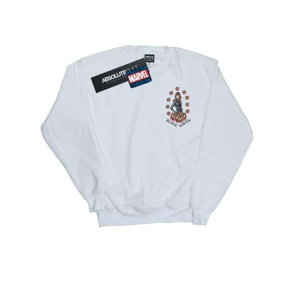 Marvel Mens Black Widow Tattoo Breast Print Sweatshirt