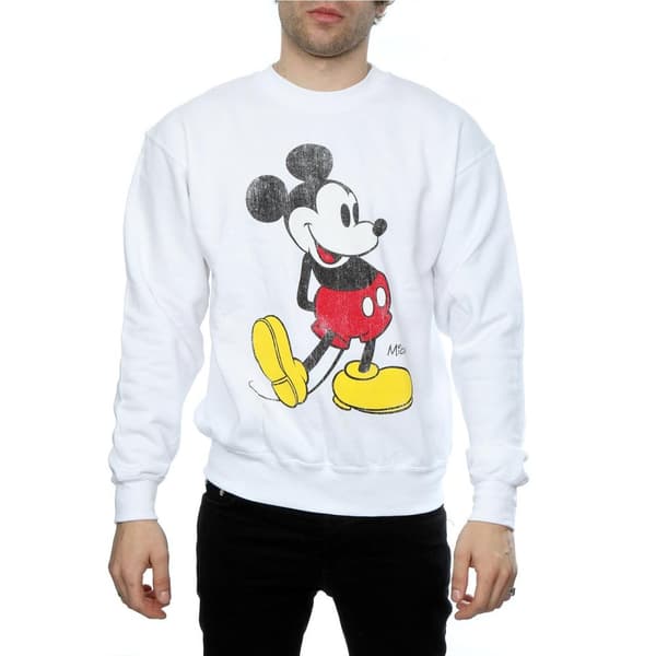 Disney Mens Mickey Mouse Classic Kick Sweatshirt
